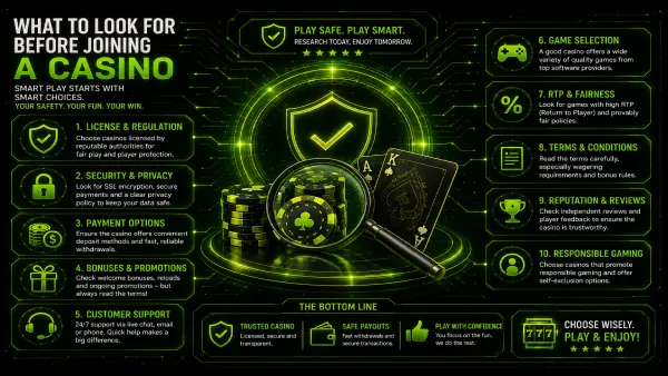 What to look for before joining a casino